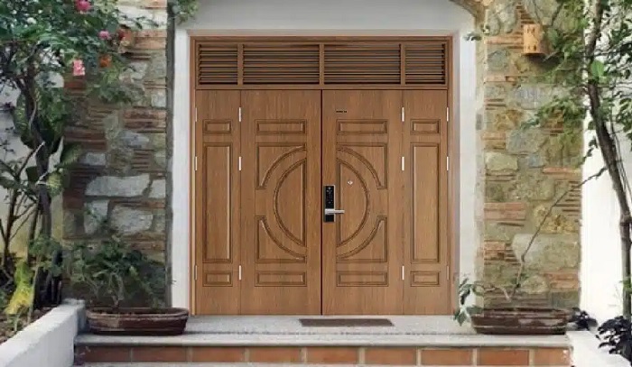 Mẫu cửa gỗ 4 cánh đơn giản hiện đại